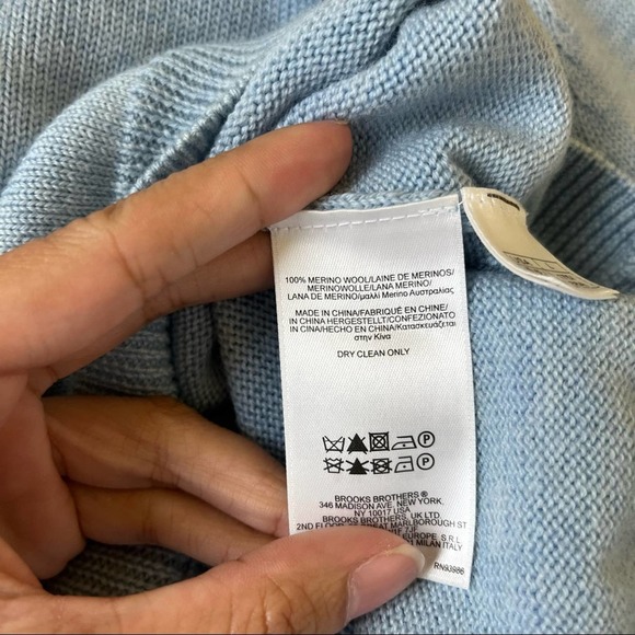 Brooks Brothers Sky Blue Merino Wool Quarter Zip Jacket - Picture 7 of 7